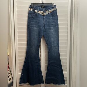 L&B Cow Print Flare Jeans